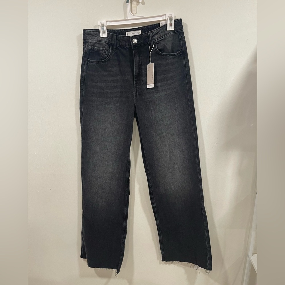 Mango Dark Gray Straight Leg Jeans